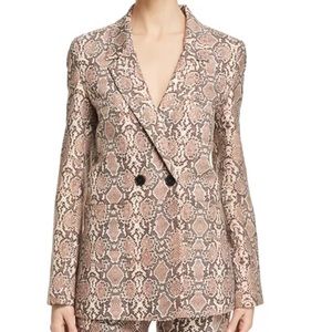 Anine Bing. Madeleine Snakeskin-Print Blazer. Medium.